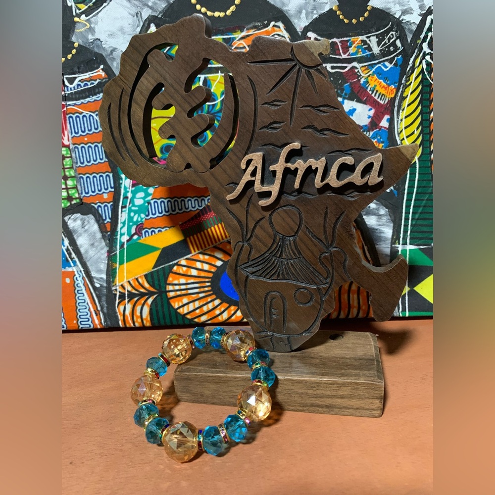 African Handmade Elegant Crystal Beaded Bracelet